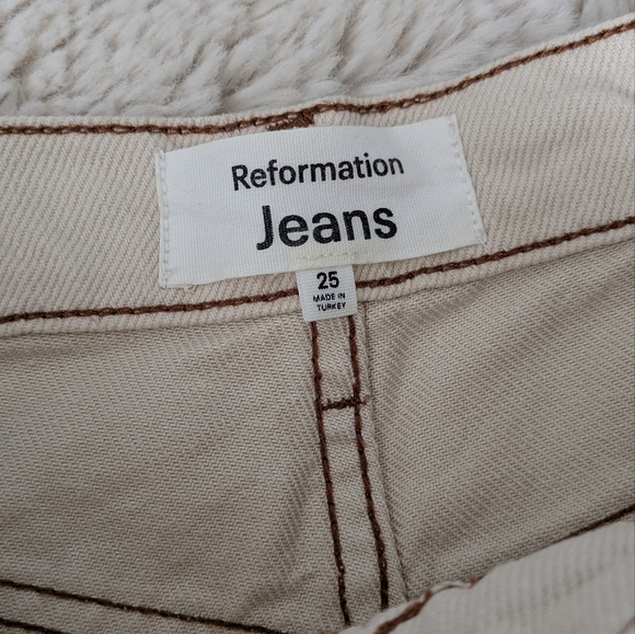 Reformation Cowboy High Rise Straight Jeans In Almond - Picture 7 of 10